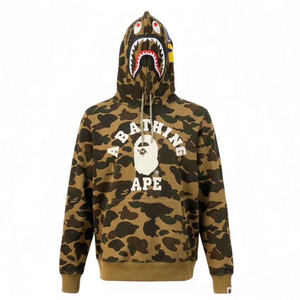 BAPE A Bathing Ape 1st Camo Shark Pullover Hoodie WGM – Small